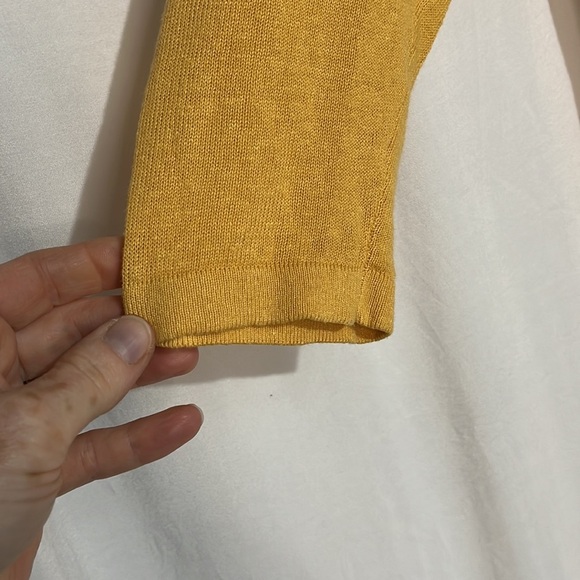 Rachel Zoe Yellow Linen Slouchy‎ Coastal Grandma Lagenlook Tunic Sweater Medium - Picture 5 of 9